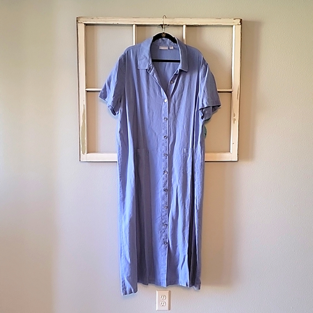 Nordstrom Linen Dress - Robin's Egg Blue - Size 22W